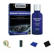 Yoloke Headlight Restoration Kit, Ceramic Headlight Restorer Kit Cleaner, Car Headlights Polishing Kit with UV Protection Liquid, Restore Yellowed, Oxidized, Cloudy Head Light Lens
